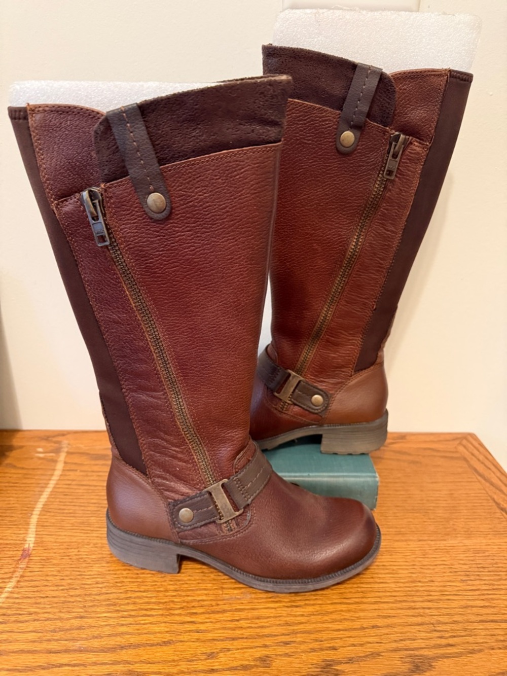 Brown Tall Leather Riding Boots